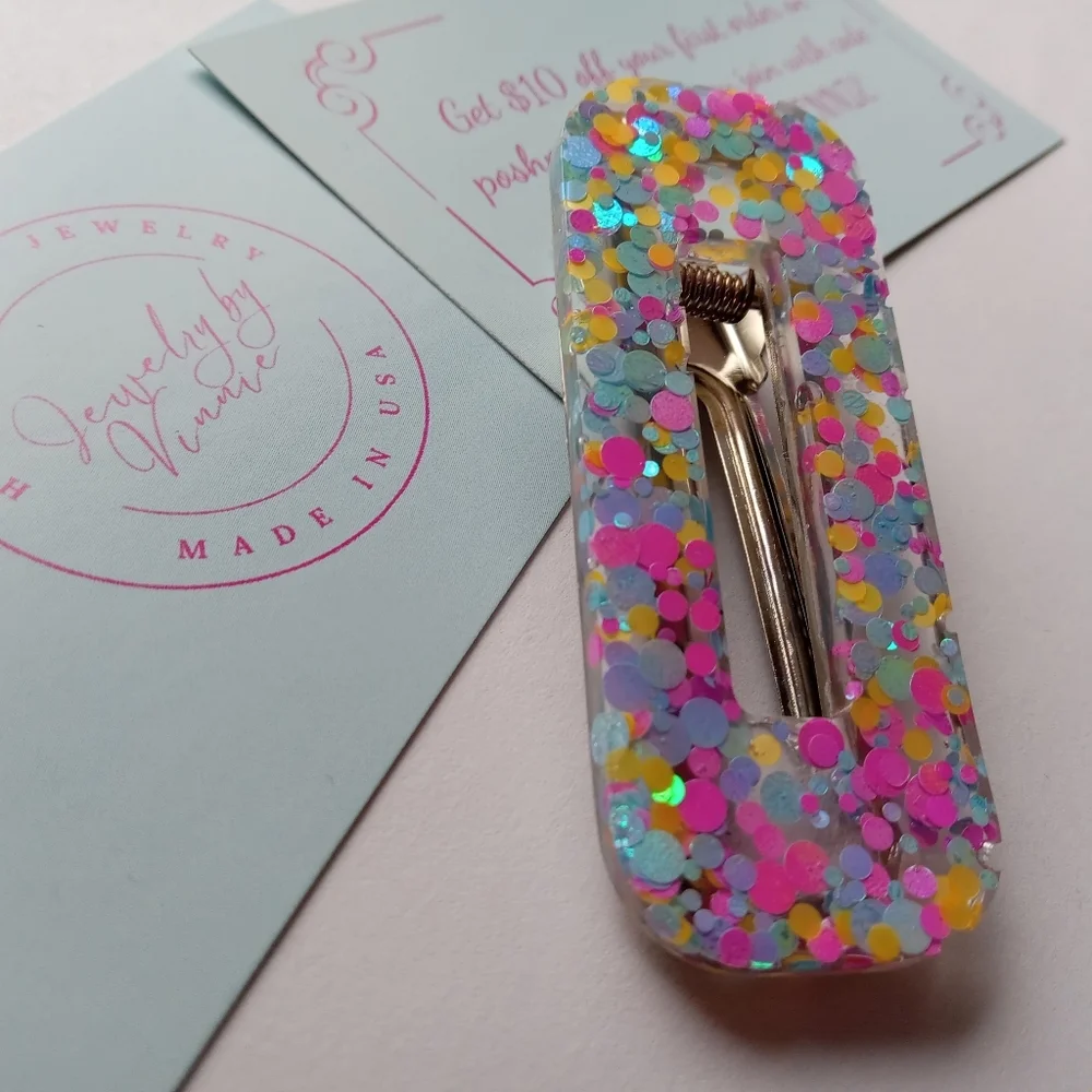 5/$25 Hand Crafted Multicolor Hair Clip